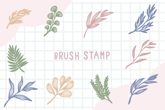 Download Line Art Leaf Brush Stamp Procreate - Brush stamp procreate Collection