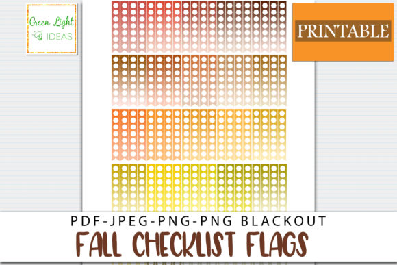 Download Fall Checklist Flags Planner Stickers - Fall Collection