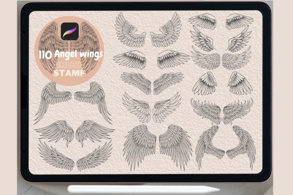 Download 110 Angel Wings Brush Stamp PROCREATE - Brush stamp procreate Collection