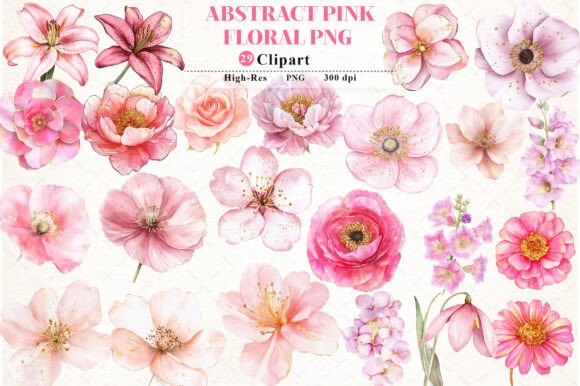 Download Abstract Pink Flower Clipart - Premium Resources