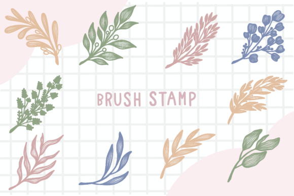 Download Line Art Leaf Brush Stamp Procreate - Brush stamp procreate Collection