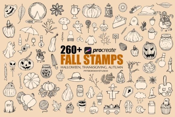 Download 260+ Procreate Fall Stamp Brushes - Fall Collection