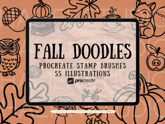 Download Fall Doodle Procreate Stamps Brush Set - Fall Collection