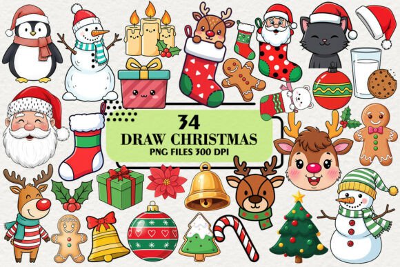 Download Cute Hand Draw Christmas Clipart - Christmas clipart Collection