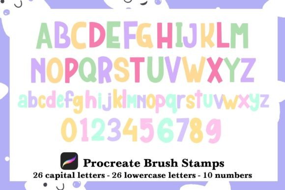 Download Alphabet &amp; Number Brush Stamp Procreate - Brush stamp procreate Collection