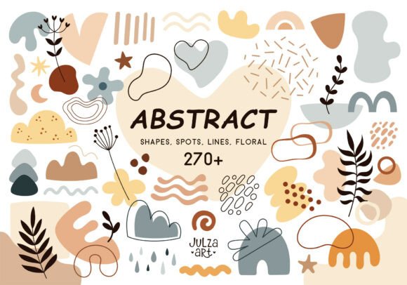Download Boho Abstract Shapes Clipart Bundle - Premium Resources