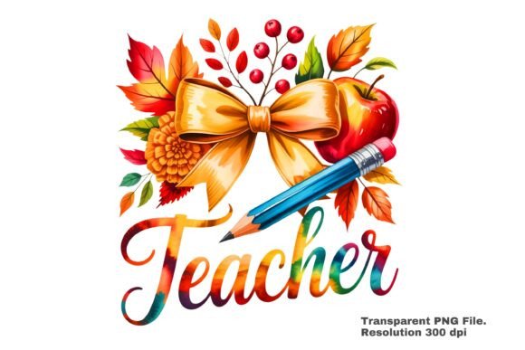 Download Teacher Fall Apple Pencil PNG - Fall Collection