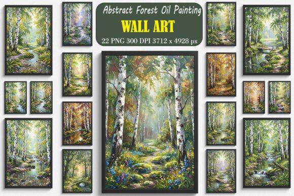 Download Abstract Forest Oil Painting Wall Arts - Premium Resources
