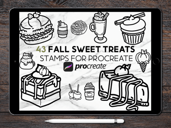 Download Fall Sweet Treats Procreate Stamp Set - Fall Collection