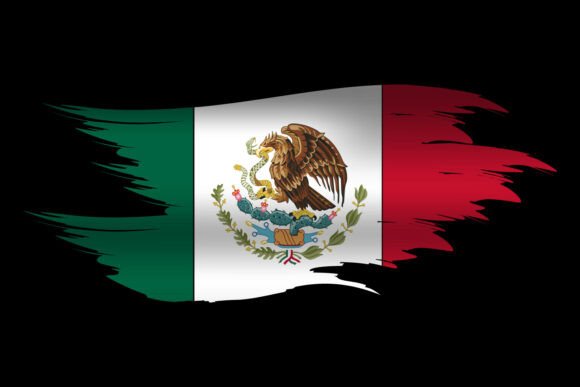 Download Abstract Brush Art Mexico Flag Design Ve - Premium Resources