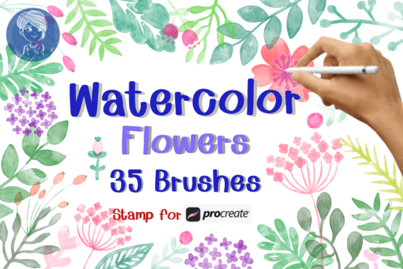 Download Watercolor Flowers Brush Stamp Procreate - Brush stamp procreate Collection