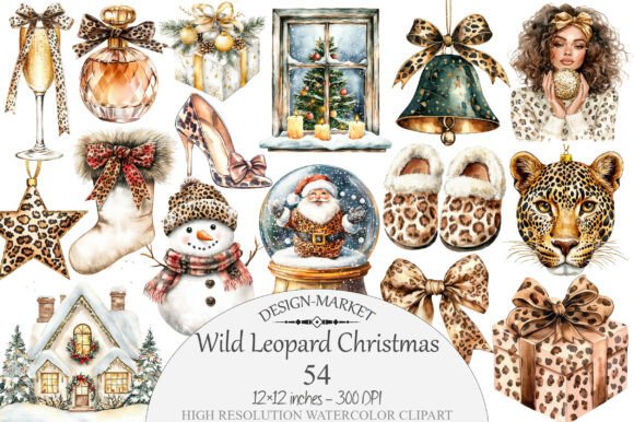 Download Wild Leopard Christmas Clipart - Christmas clipart Collection