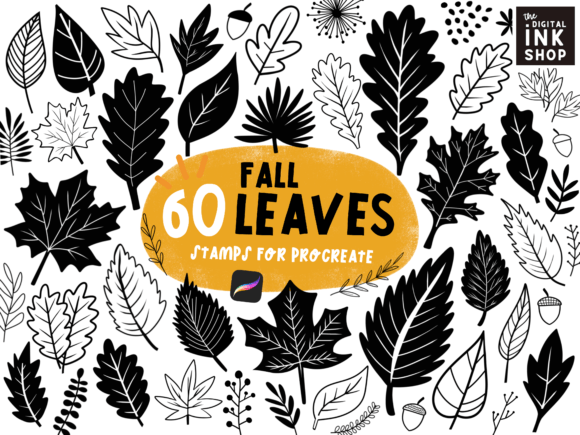 Download Autumn Fall Leaves Procreate Stamps - Fall Collection